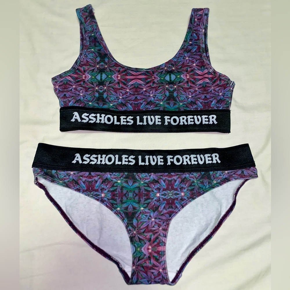 Trippy cotton bra and pantie set